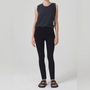 Citizens Of Humanity Chrissy High Rise Skinny Plush Black Jeans 25